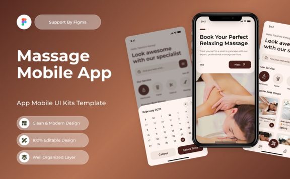 按摩服务移动应用APP UI KIT (FIG)