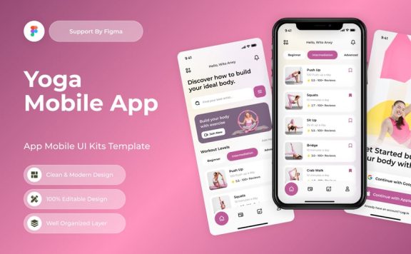 瑜伽移动应用APP UI KIT (FIG)