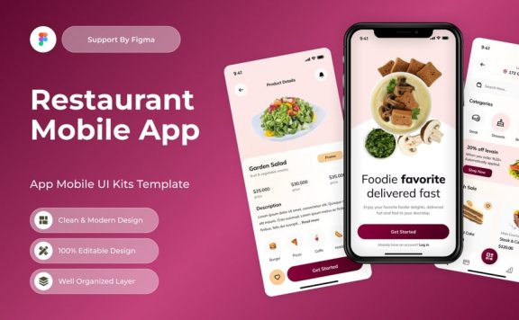 餐厅移动应用APP UI KIT (FIG)