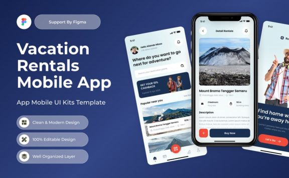 度假租赁移动应用APP UI KIT (FIG)