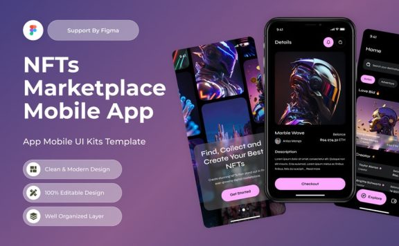 NFTS市场APP UI KIT (FIG)