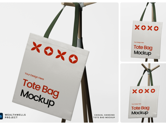 真实的的挂手提袋样机 (PSD)