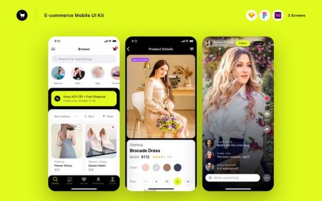 电子商务移动 APP UI KIT (SKETCH,FIG,XD)