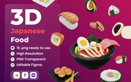 日本料理3D元素模型下载 (FIG,PNG)
