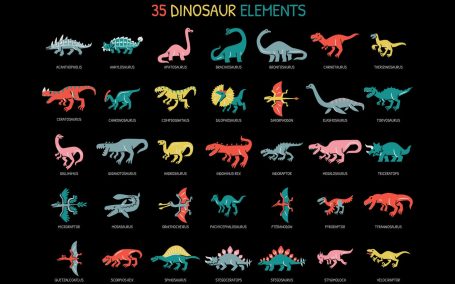 恐龙插画图标 (AI,EPS,PNG,SVG)