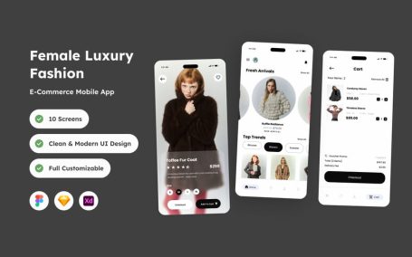 奢侈品时尚电子商务移动应用APP UI KIT (FIG,SKETCH,XD)