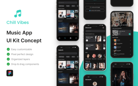 音乐应用APP UI KIT (FIG)