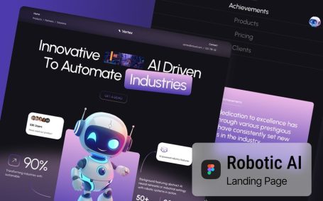 机器人人工智能着陆页面UI模板 (FIG)
