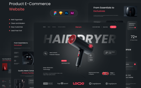 产品电子商务网站UI模板 (FIG,PSD,SKETCH,XD)