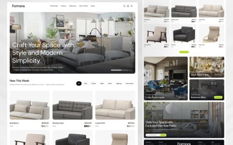 家居家具着陆页网页UI模板 (FIG)