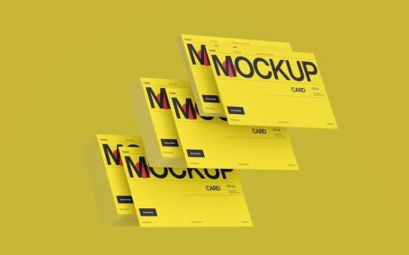 堆叠的名片模型样机 (PSD)