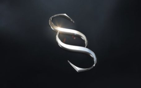 3D 镀铬徽标模型样机 (PSD)