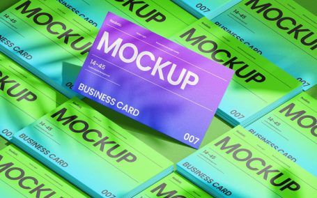 堆叠的名片模型模板样机 (PSD)