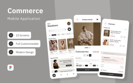 浅色电商移动应用APP UI KIT (FIG)