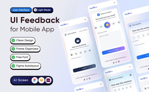 移动应用的反馈弹出窗口 (FIG,XD,SKETCH)