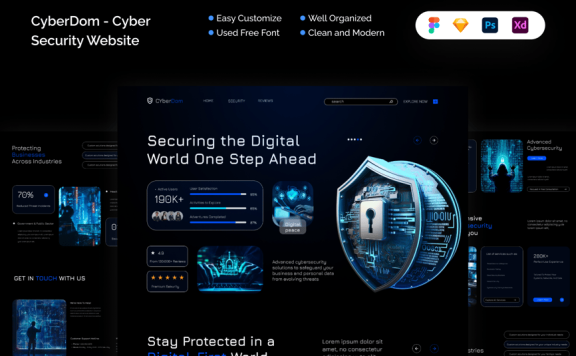 网络 – 网络安全网站 (FIG,PSD,SKETCH,XD)