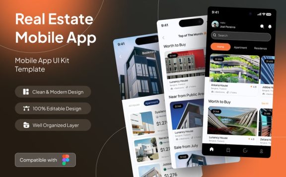 房地产移动应用 APP UI KIT (FIG)