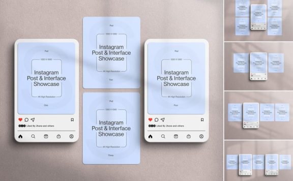 Instagram 文章模型样机 (PSD)