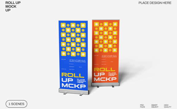 易拉宝模型样机 (PSD,PDF)