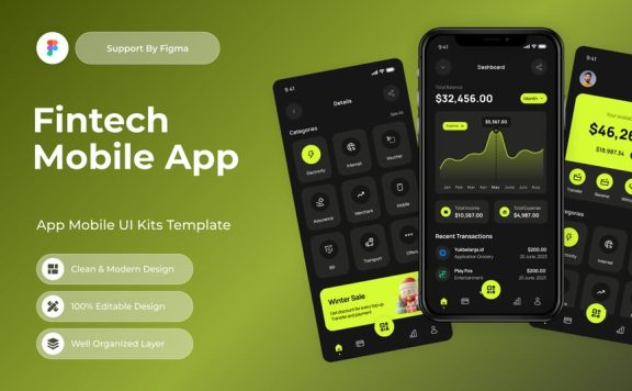 金融科技移动应用 APP UI KIT (FIG)