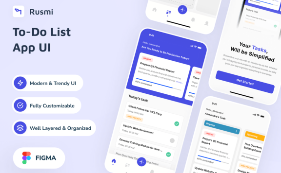 待办事项列表应用APP UI KIT (FIG)