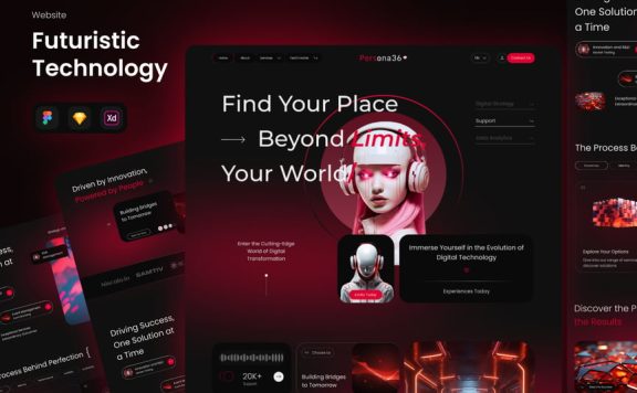 角色未来着陆页面 (FIG,SKETCH,XD)