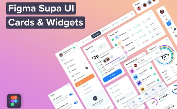 后台仪表盘网页设计UI卡片和小部件网页组件 (FIG)