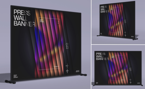 按墙横幅模型样机 (PSD)