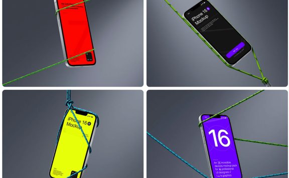 [3.7GB] 捆绑广告创意的iPhone 16e手机样机合集（PSD,Fig,Sketch）