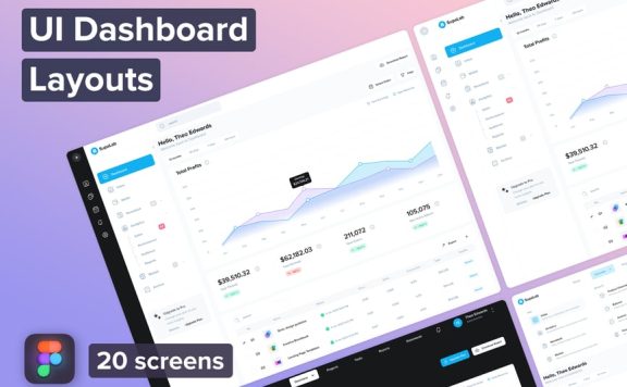 Figma UI仪表板布局 (FIG,PDF)