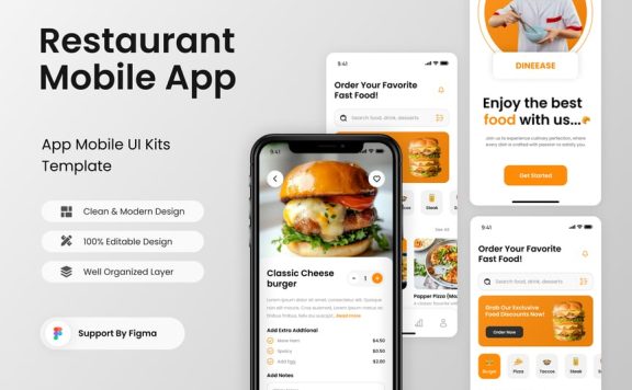 餐厅移动应用APP UI KIT (FIG)