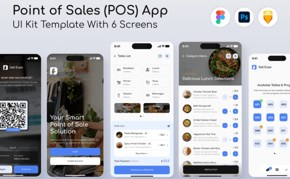 销售点POS移动应用APP UI KIT (FIG,PSD,SKETCH)
