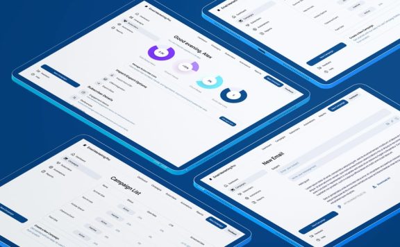 电子邮件营销活动分析仪表板CMS (FIG,XD,SVG,SKETCH,PSD)