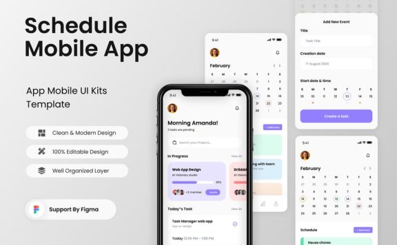 安排移动应用APP UI KIT (FIG)