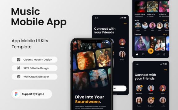 音乐移动应用APP UI KIT (FIG)