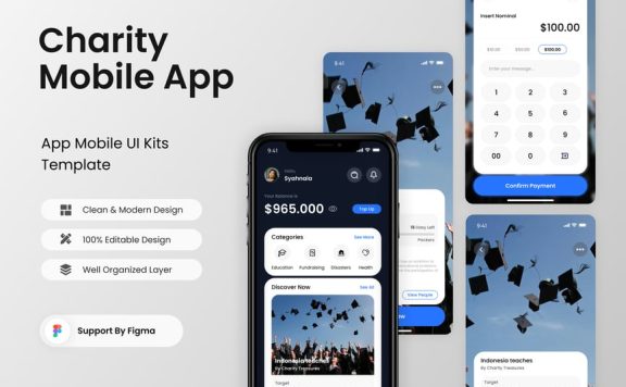 慈善宝藏 – 慈善移动应用APP UI KIT (FIG)