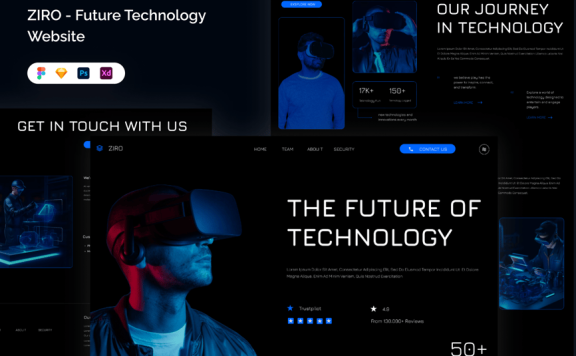 ZIRO – 未来科技网站 (FIG,PSD,SKETCH,XD)