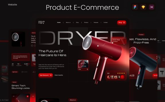 NovaDry – 产品电子商务网站 (FIG,SKETCH,XD)