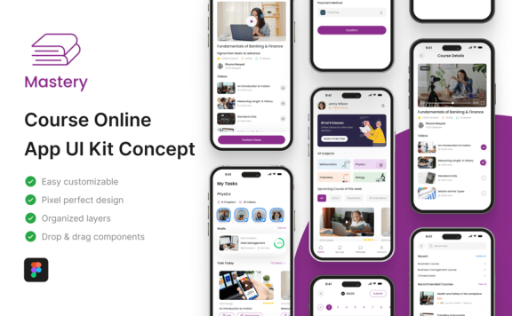在线课程应用APP UI KIT (FIG)