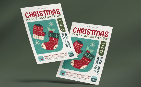 圣诞节庆祝传单设计模板 (AI,EPS,JPG,PNG)