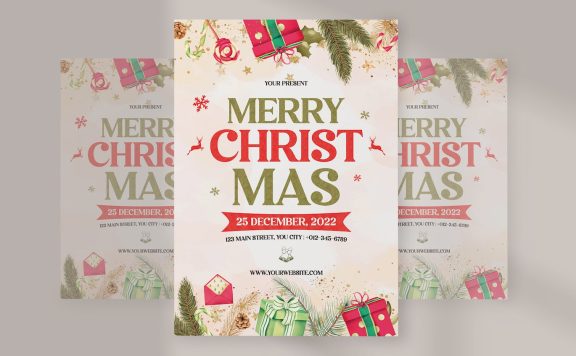 圣诞活动海报传单模板 (PSD)