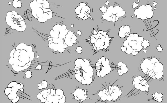 卡通风格气流烟雾矢量插画 (AI,EPS,JPG,PNG,SVG)