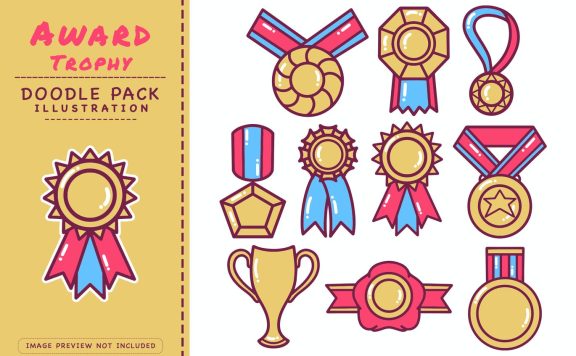 矢量奖牌插画 (AI,EPS,JPG,PNG)