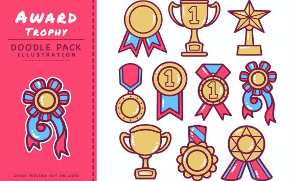 矢量奖杯插图 (AI,EPS,JPG,PNG)