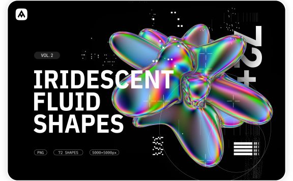 全息风格闪光流体3D图形下载（PNG，1.71GB）