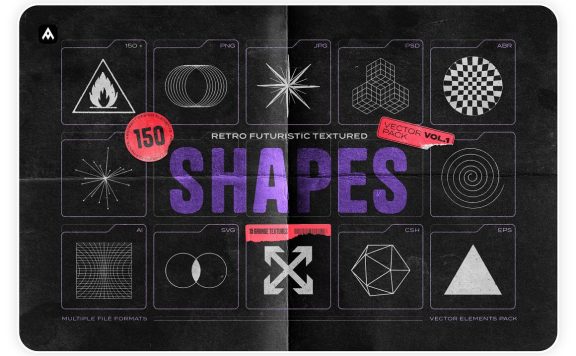 复古未来主义纹理形状 (ai,eps,svg)