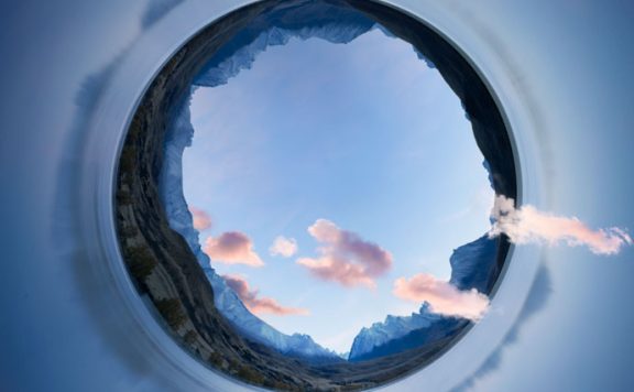 梦境圆形空间概念视觉海报设计模板 (psd)