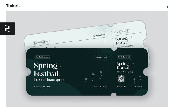 节日活动入场劵门票模板 (AI,EPS,PSD)