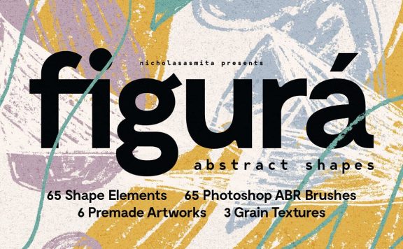 抽象形状图案+ps画笔素材 (psd,abr)