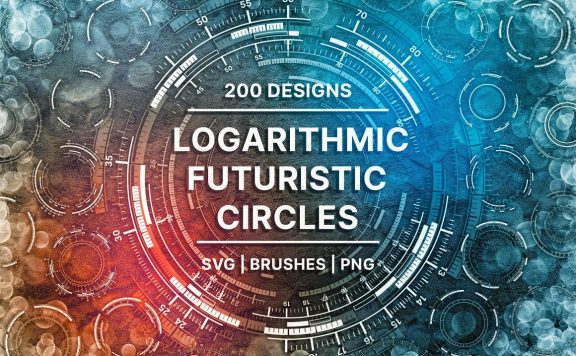 旋转计算尺未来派圆圈素材 (eps,svg,afassets,abr,brushset)